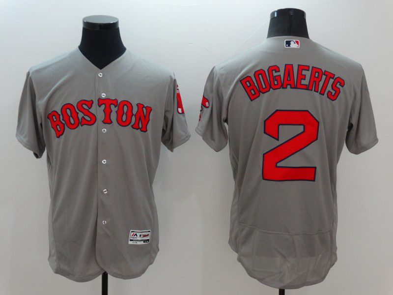 Men Boston Red Sox #2 Bogaerts Grey Elite 2021 MLB Jersey